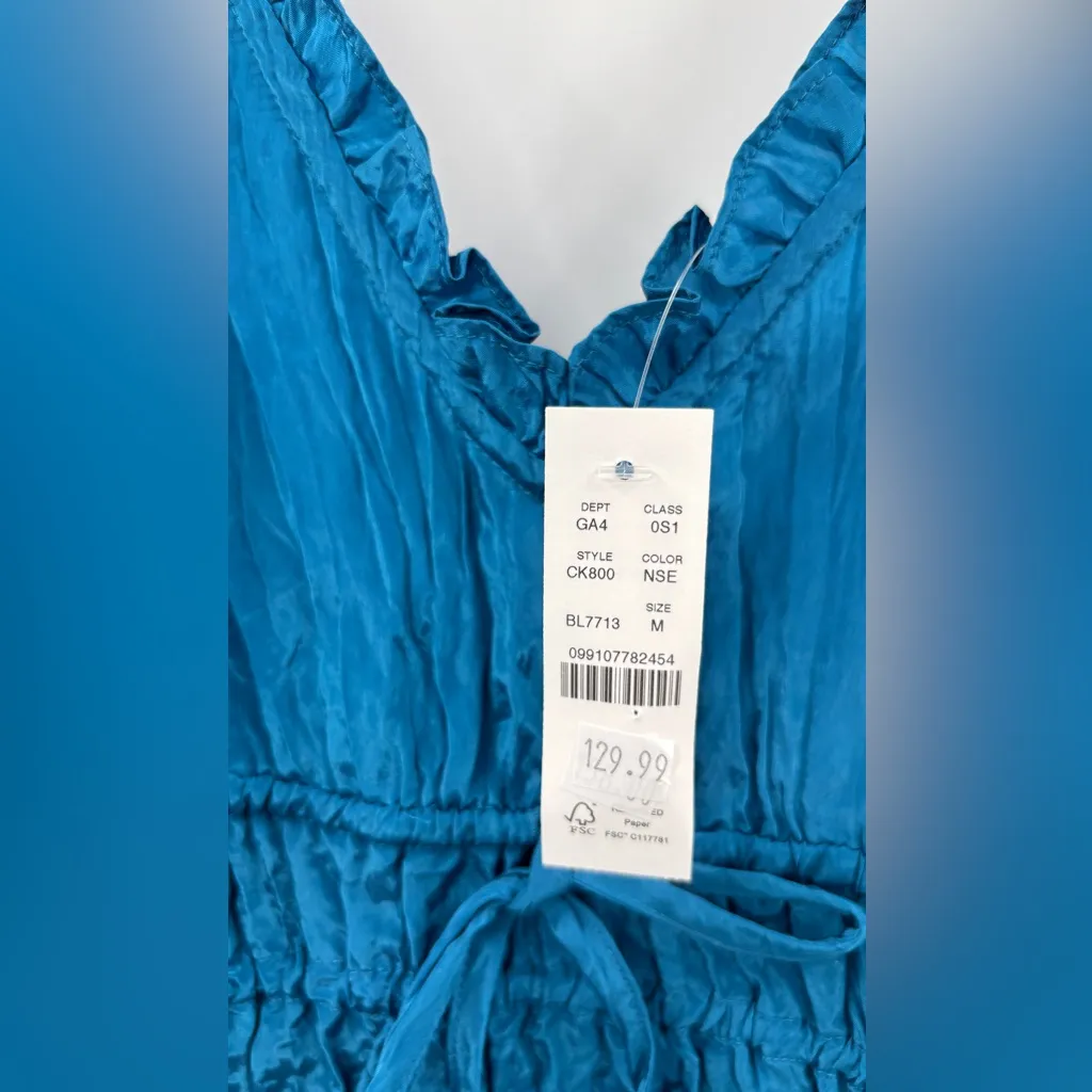 J.Crew Palermo dress in viscose-blend crinkle Nordic Sea - Image 5