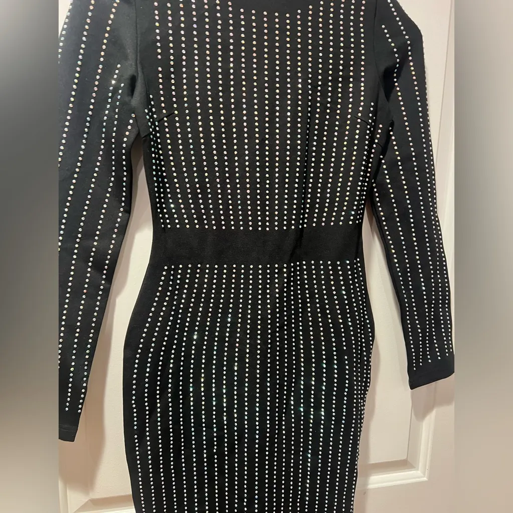 SM Elegant Sparkle Studded black Dress - Image 3
