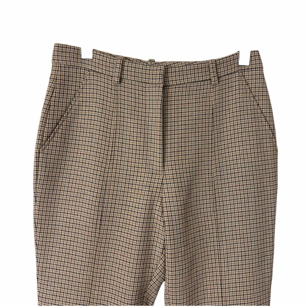 A.L.C. Edwin Tailored Split Leg Brown Houndstooth Ankle Pants Women’s Size 10 - Image 4