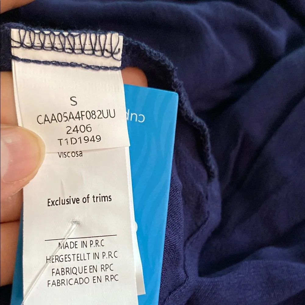 Cupshe Navy Blue V Front & Back Mini Dress Size S - Image 4