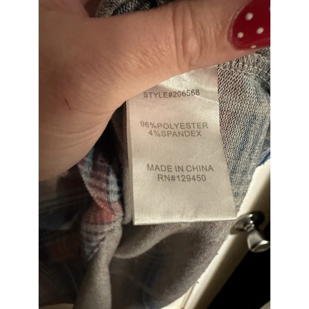 Como Vintage Flannel Shirt Jacket XL Pink/Gray Plaid Hooded Button Front - Image 7