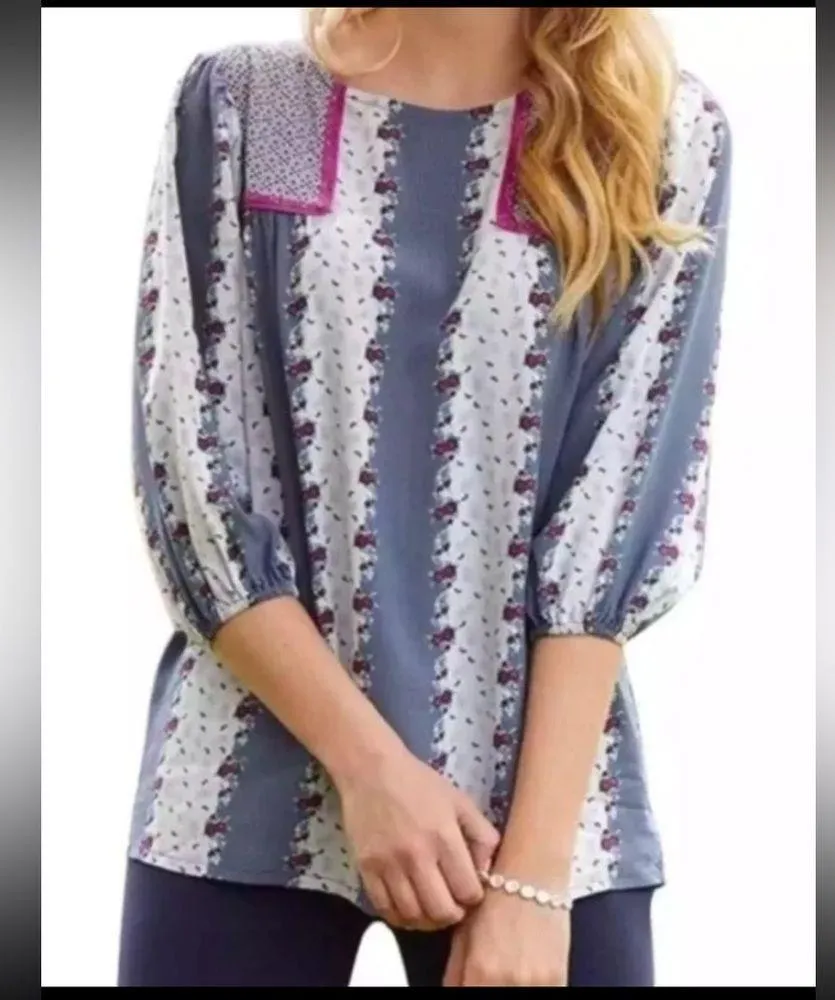 Matilda Jane size small 3/4 sleeve moments with you a quick getaway blouse - Image 15