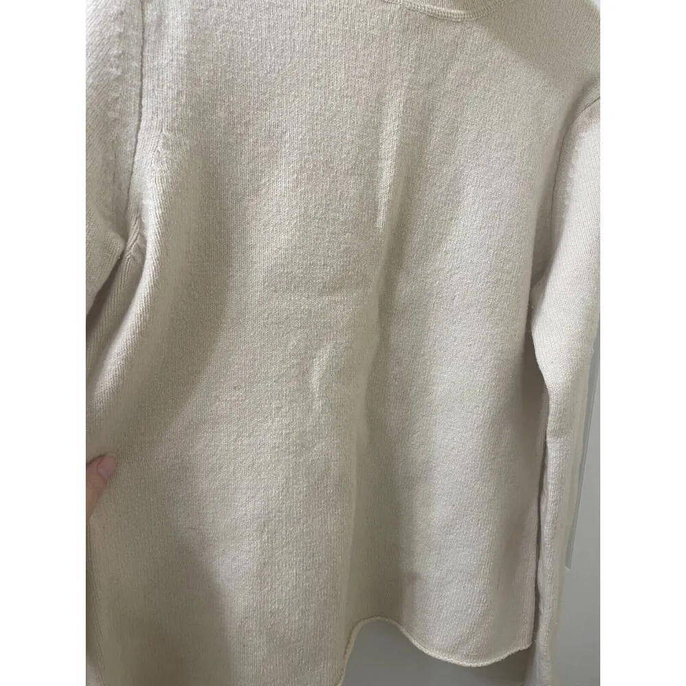 VTG Abercrombie & Fitch SWEATER Off-White Size L TURTLENECK Made in Hong Kong - Image 4
