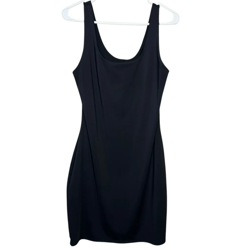 Express Body Contour Black Women’s Fitted Scoop Neck Dress Size Large - Image 2