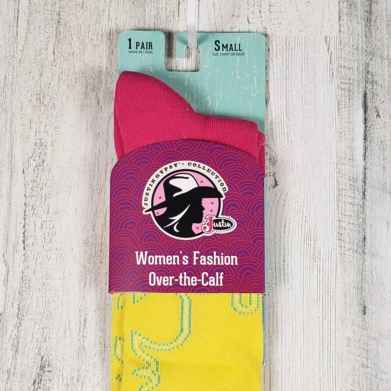 NWT Justin Boots Fashion Cushioned Sole Over The Calf Socks Women's Size Small - Image 3