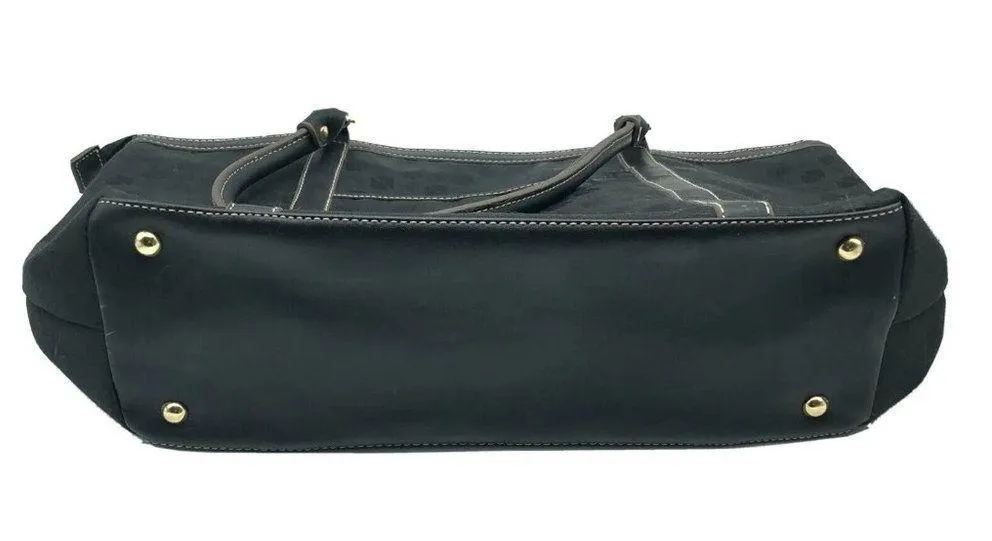 Merona Handbag Large Shoulder Bag Fabric Geometric Zip Closure Black - Image 8