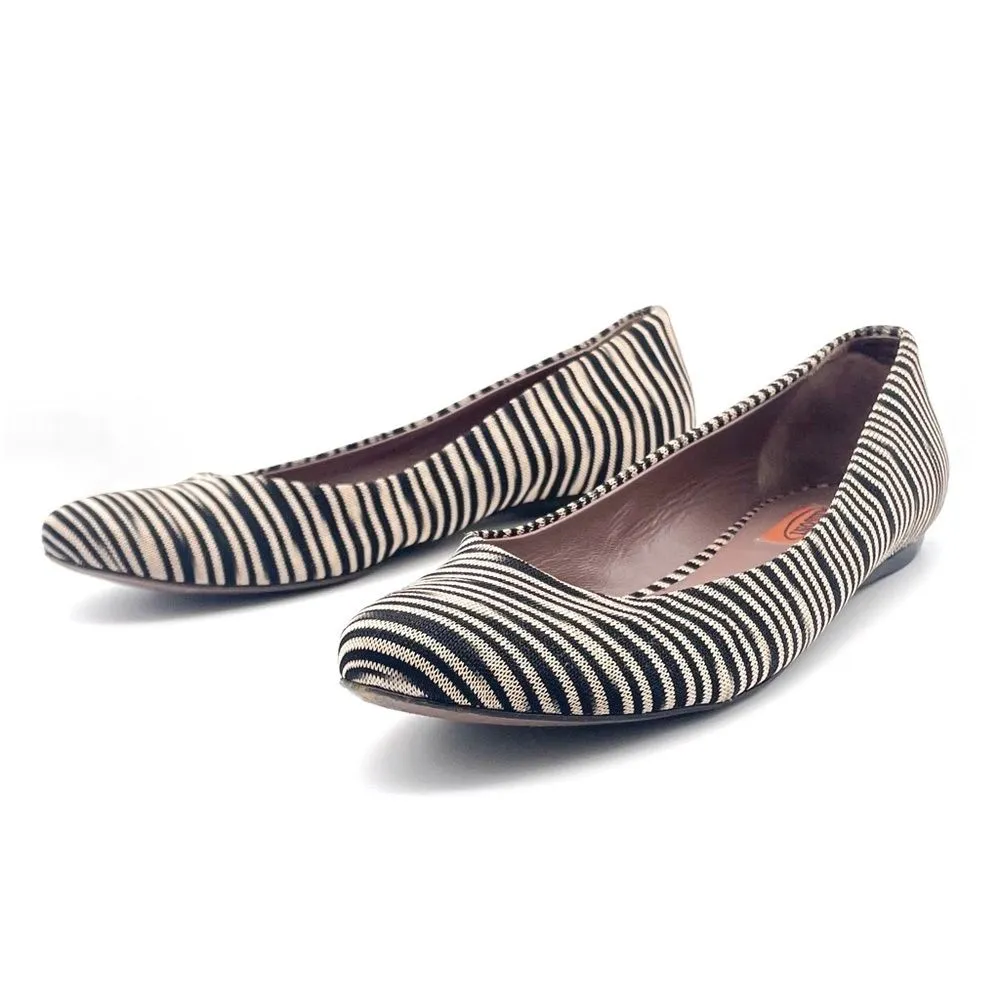 Missoni Ballet Flats Striped Fabric Black Tan Ballerina Flat Size 38.5 | US 8.5 - Image 3