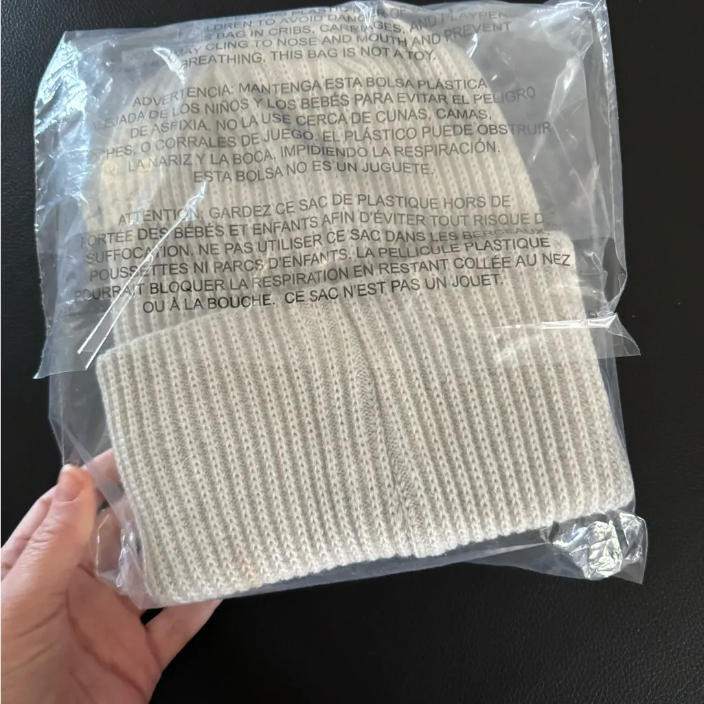 NWT Daily Practice by Anthropologie Sport Club Ribbed Beanie light grey 1989 - Image 2