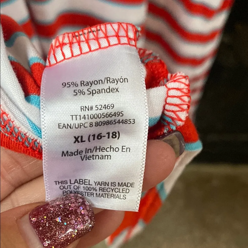 White Pink Tirquoise Blue Striped Knee - Image 5