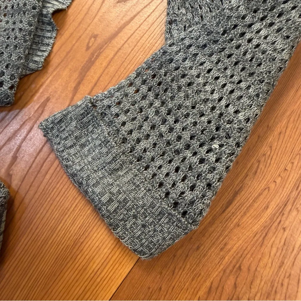 Maurice’s Women’s Open Weave Knit Duster Cardigan Smoke Gray Long Sleeves Medium - Image 6