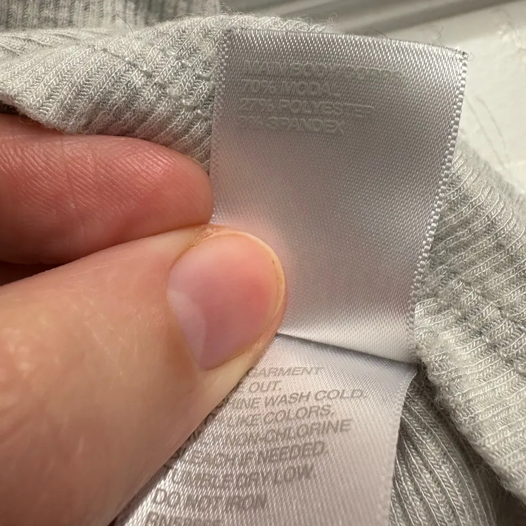 NWT Zella Gray Ribbed Modal Blend Racerback Tank Size Small - Image 4