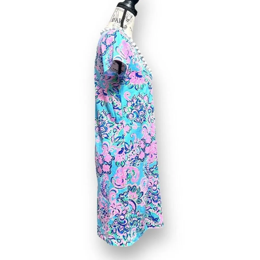 Lilly Pulitzer XS Blue Horizon Jungle Sunrise Mini Dress Tropical Resort Preppy - Image 4