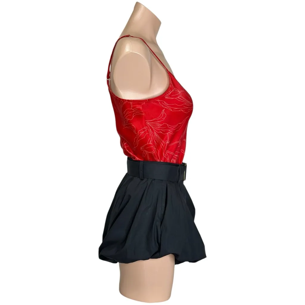 SILK LAUNDRY Bias Cut Silk Cami, Red Tulips, Small - Image 13