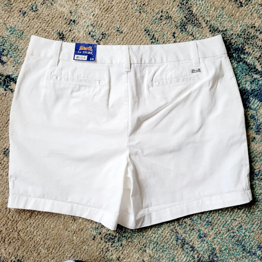Le Tigre white flat front twill shorts size 14 - Image 8
