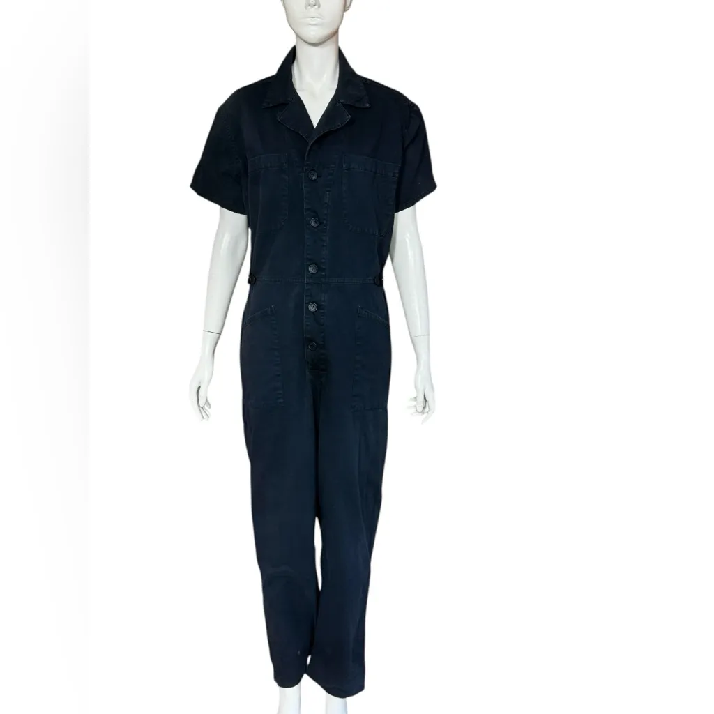 Pistola 100% Cotton Black Button-Up Jumpsuit Size Medium - Image 2