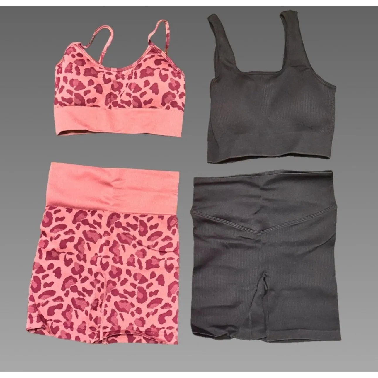 NWT Women's 4pc Ribbed Activewear Set XS Black - Image 6