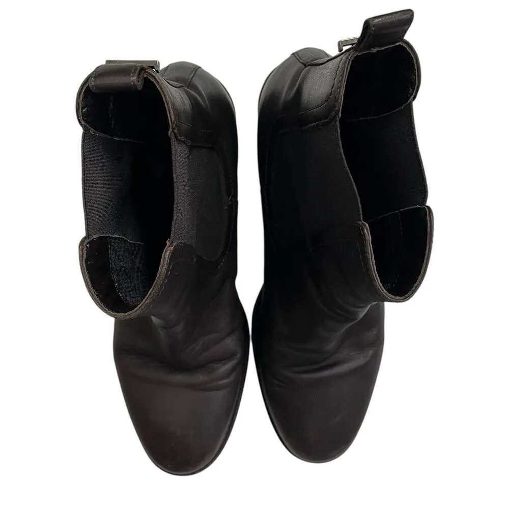 Aquatalia Jemma Chelsea Boots Brown Leather Women’s Size 9 Weatherproof Pull On - Image 6