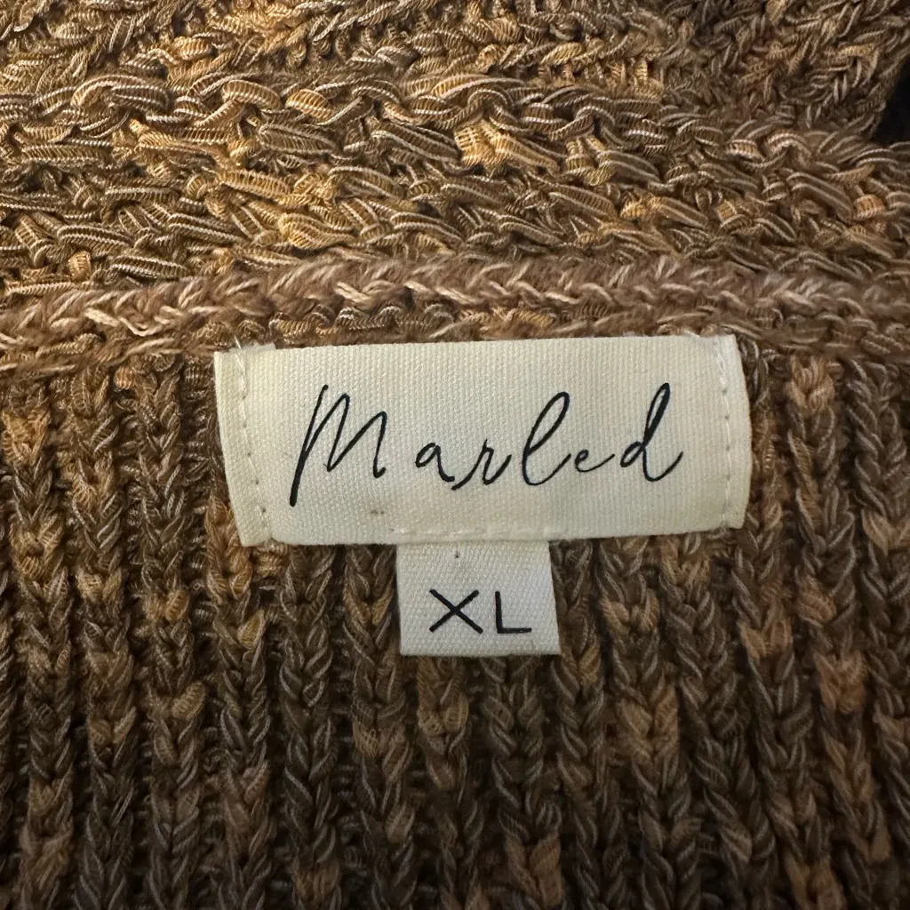 Marled XL Brown Knit Sleeveless Top - Image 4