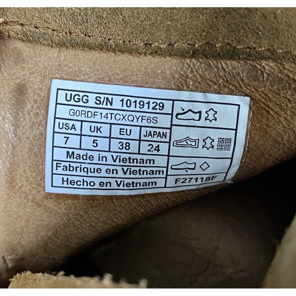 UGG Australia Reid Women Chestnut Slate Ankle Boot 1019129 Suede Bootie Size 7 - Image 7