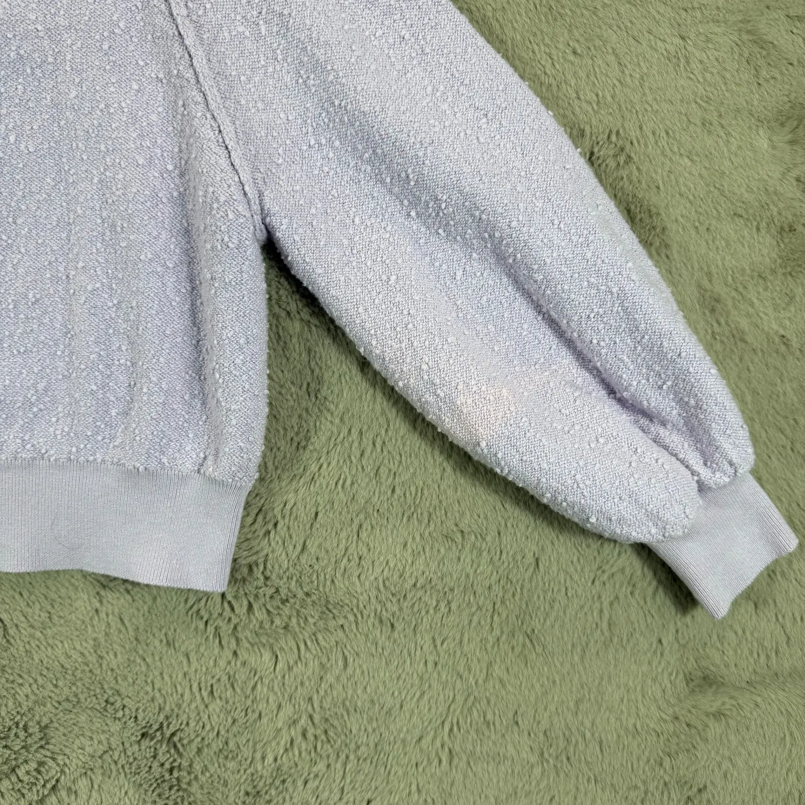 Free People XS Pullover Knit Sweater Long Sleeve Lavender‎ Textured Cozy Relaxed - Image 8