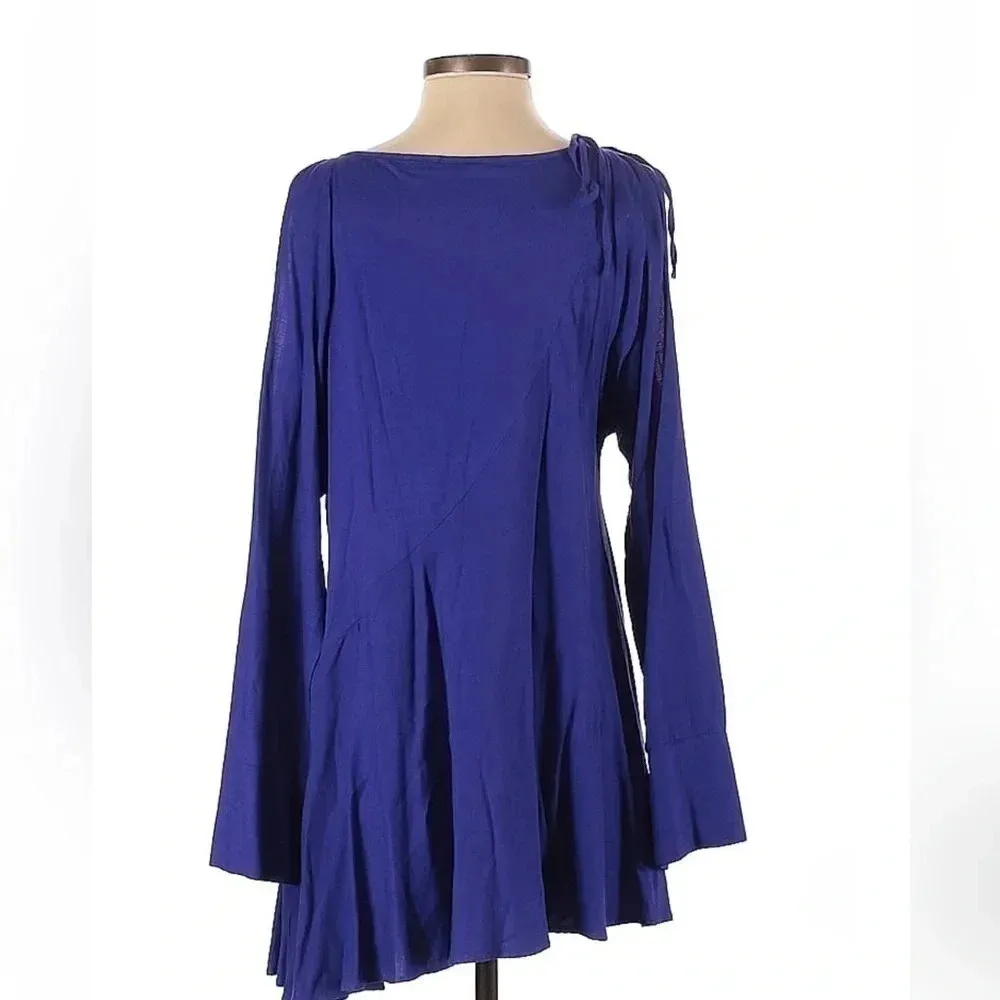 Free People | Purple Clear Skies Cold Shoulder Long Sleeve Tunic Dress Size S - Image 3