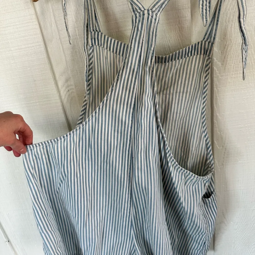 Aerie 100% Cotton Striped Overall Shorts - Image 4