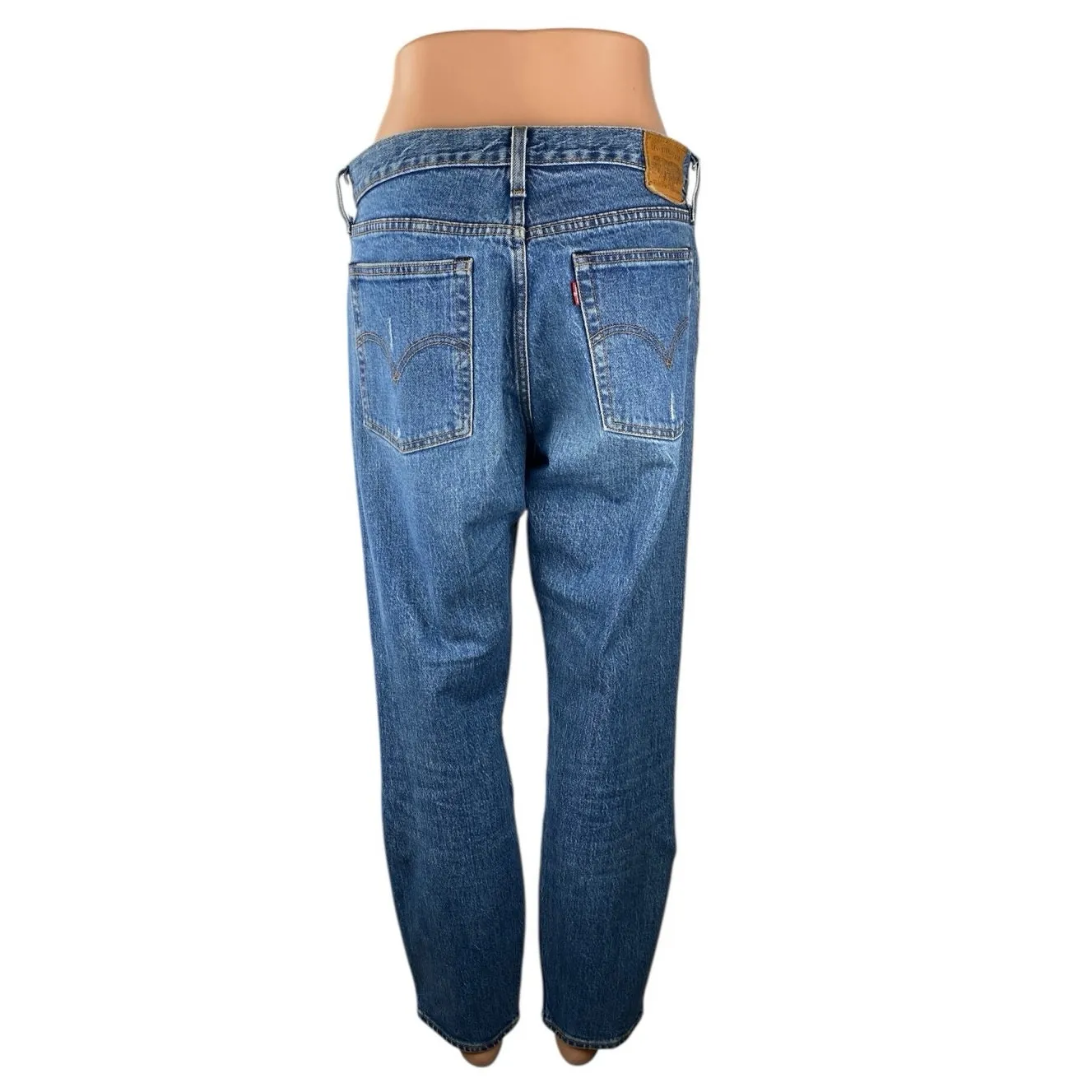 Levi's Wedgie Women's Blue Distressed High Rise Straight Leg Denim Jeans Size 29 - Image 3