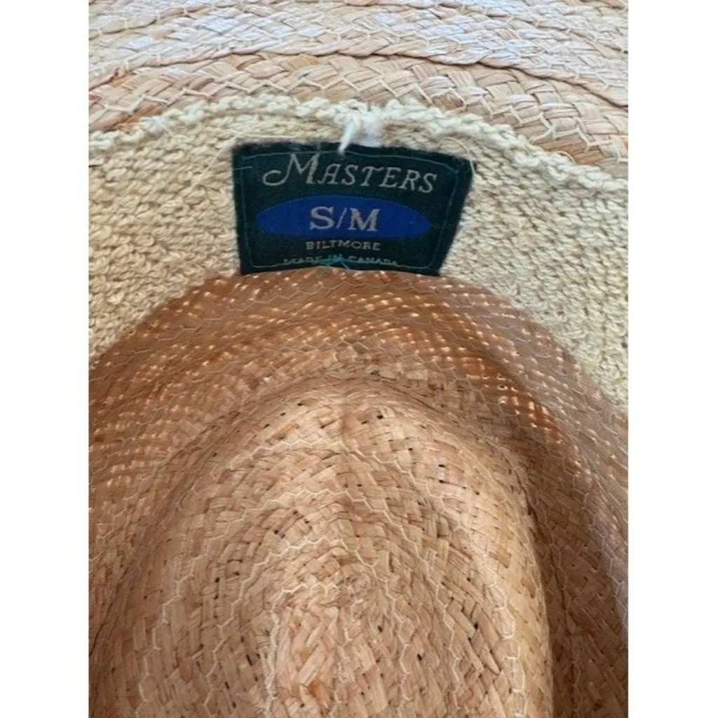 Masters Biltmore S/M Straw Hat With Green Band & Embroidered Logo - Image 6