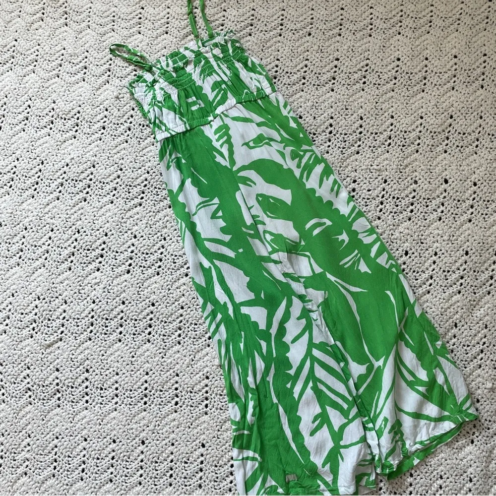 Lilly Pulitzer x Target Boom Boom Smocked Jumpsuit Green White (XSmall) Size XS - Image 3