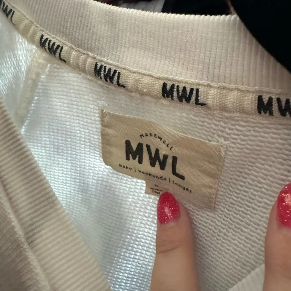 MWL Madewell Crew Neck Tie Dye Long Sleeve Sweatshirt Cropped - Image 2