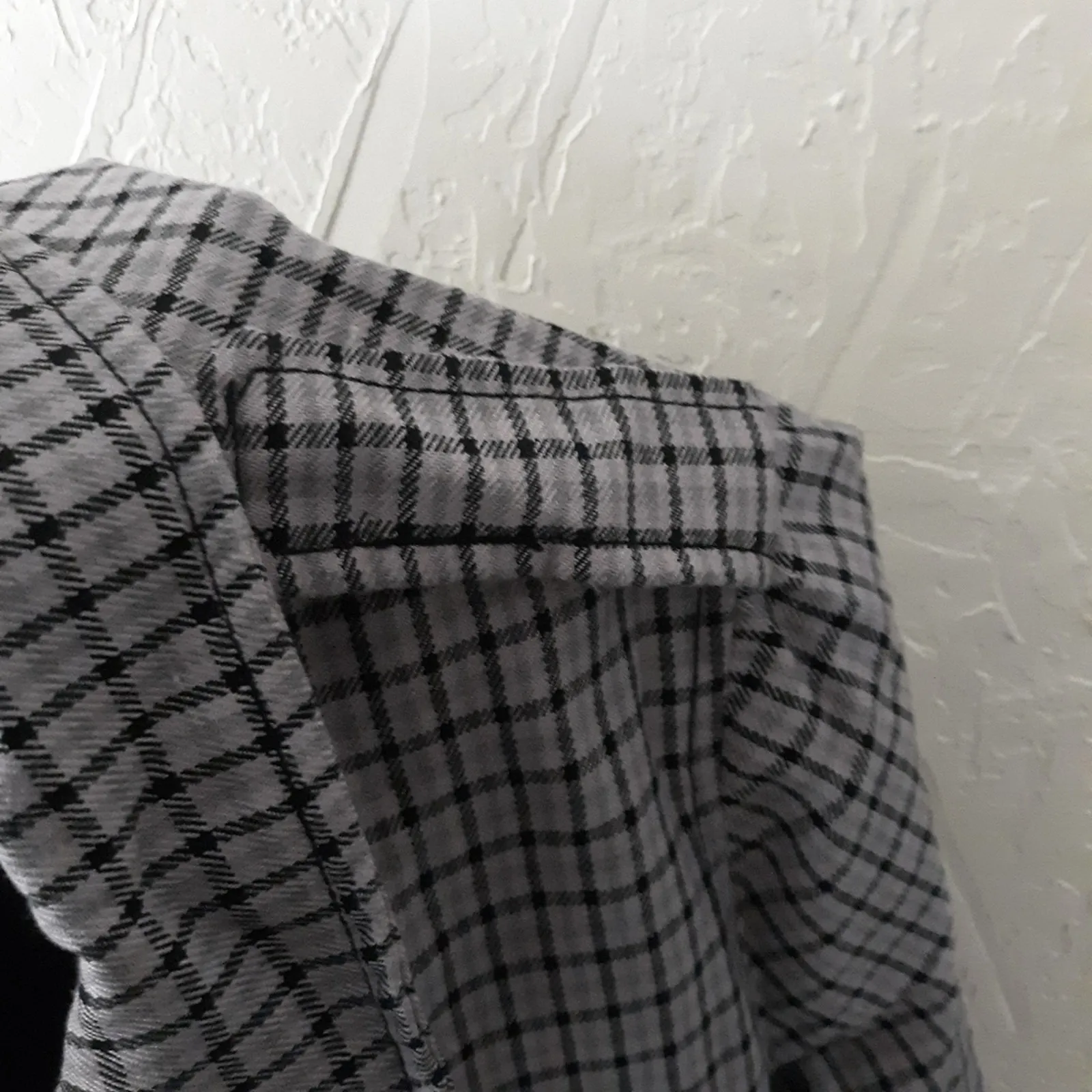 Wild Fable Jacket Women's Size Medium Purple Black Plaid Cropped Long Sleeve - Image 8