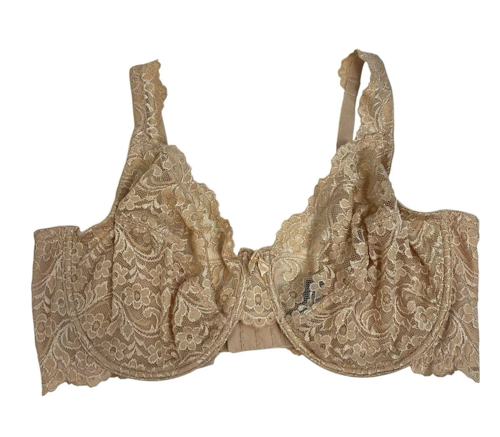 Smart And Sexy 42DD Bra Signature Lace Unlined Underwire In Buff Beige SA964 - Image 2