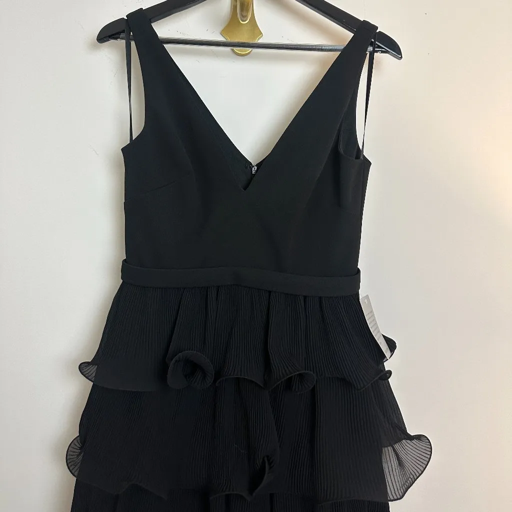 BETSY & ADAM Eleni Tiered Wire Ruffle Gown in Black Size US 6 NWT - Image 6