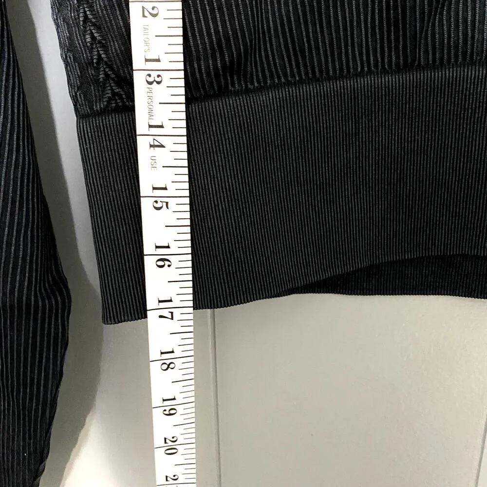 NEW Aerie Offline Black Sidewalk Seamless Ribbed Long Sleeve Cropped Top XL - Image 4