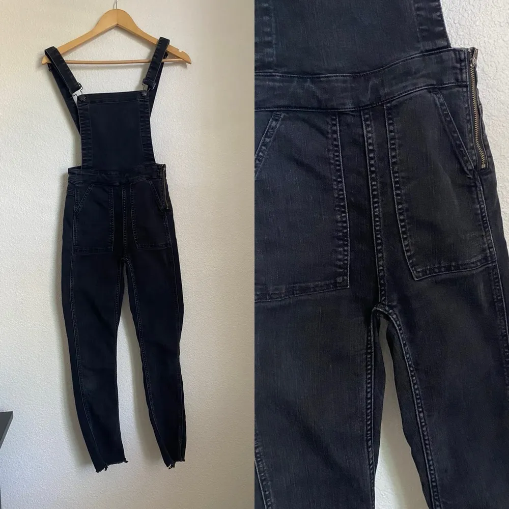Madewell Black Skinny Overalls in Lunar Wash Size XXS - Image 2