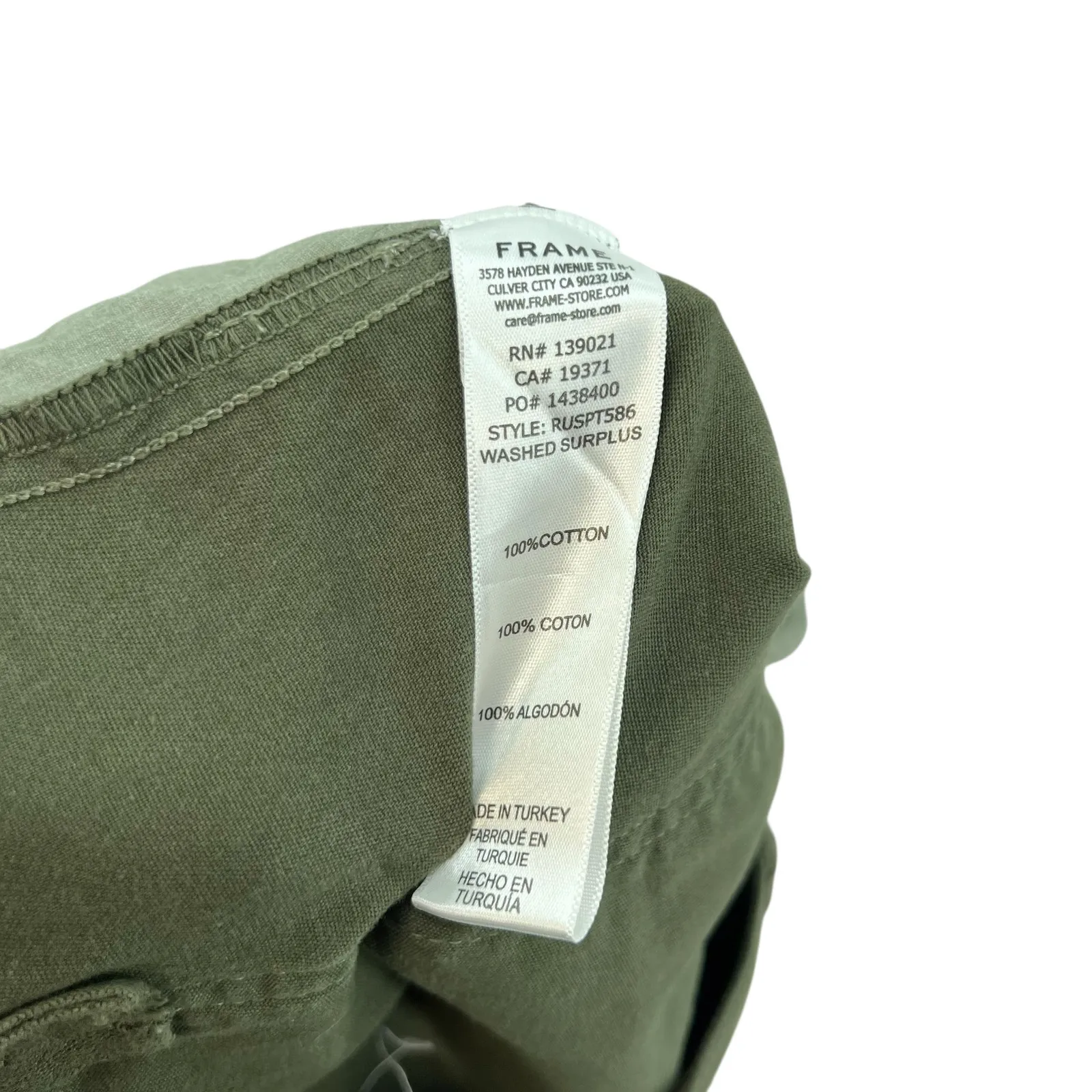 Frame Relaxed Utility Pant Cargo Washed Surplus Green‎ Size 27 - Image 12