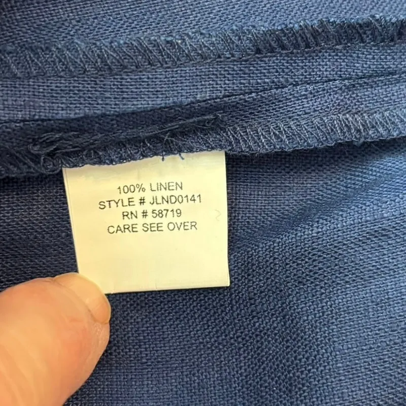 Choices Size M 100% Linen Midi Tank Dress Sleeveless Capsule Minimalist Blue Size M - Image 4