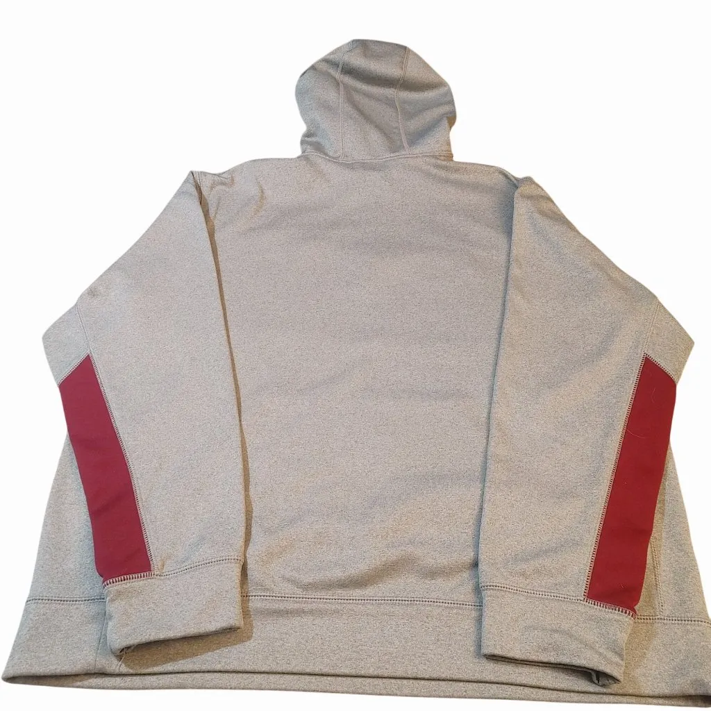 Nike Therma Fit XL Gray Hoodie Sweatshirt Pullover Fleece Crimson Pink Logo Grey - Image 4