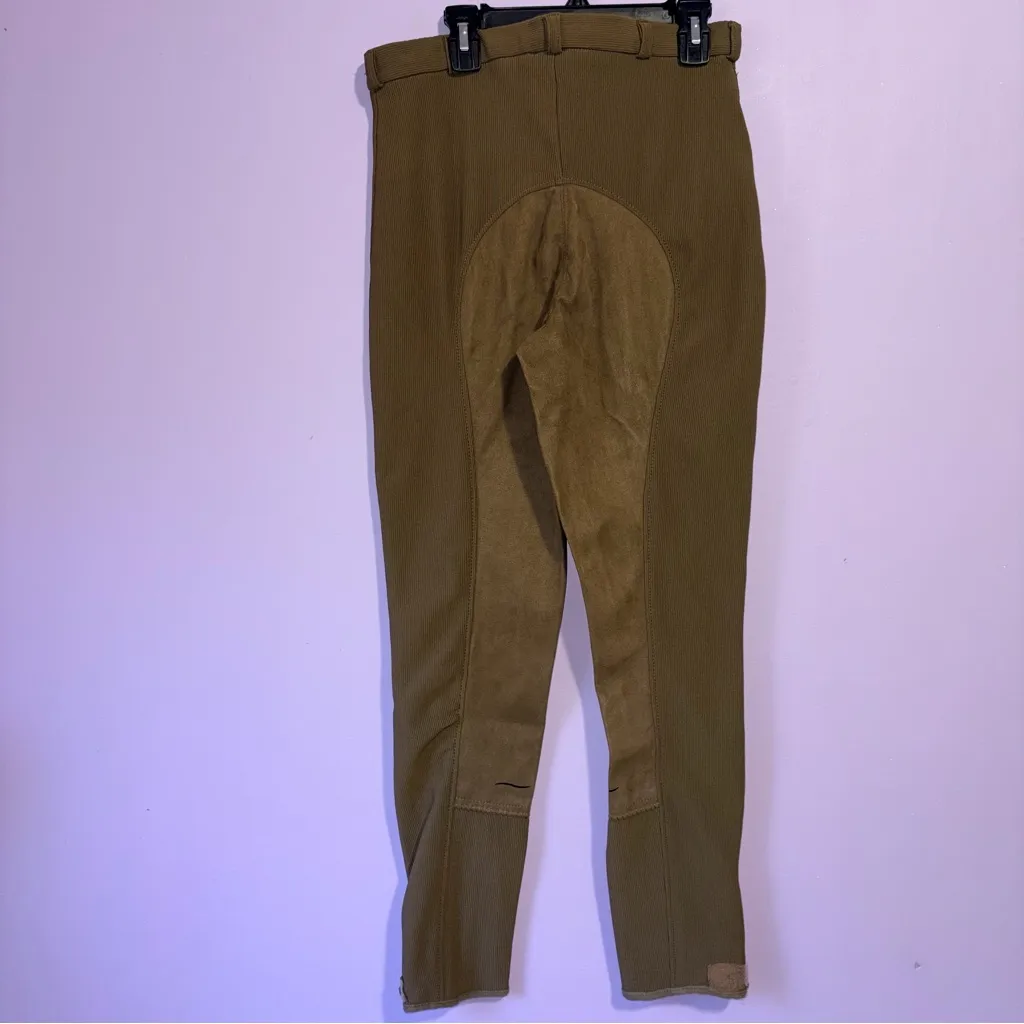 Tuff Rider Full Seat Breeches Ribbed Taupe Women Size 30 Equestrian Activewear Tan - Image 5