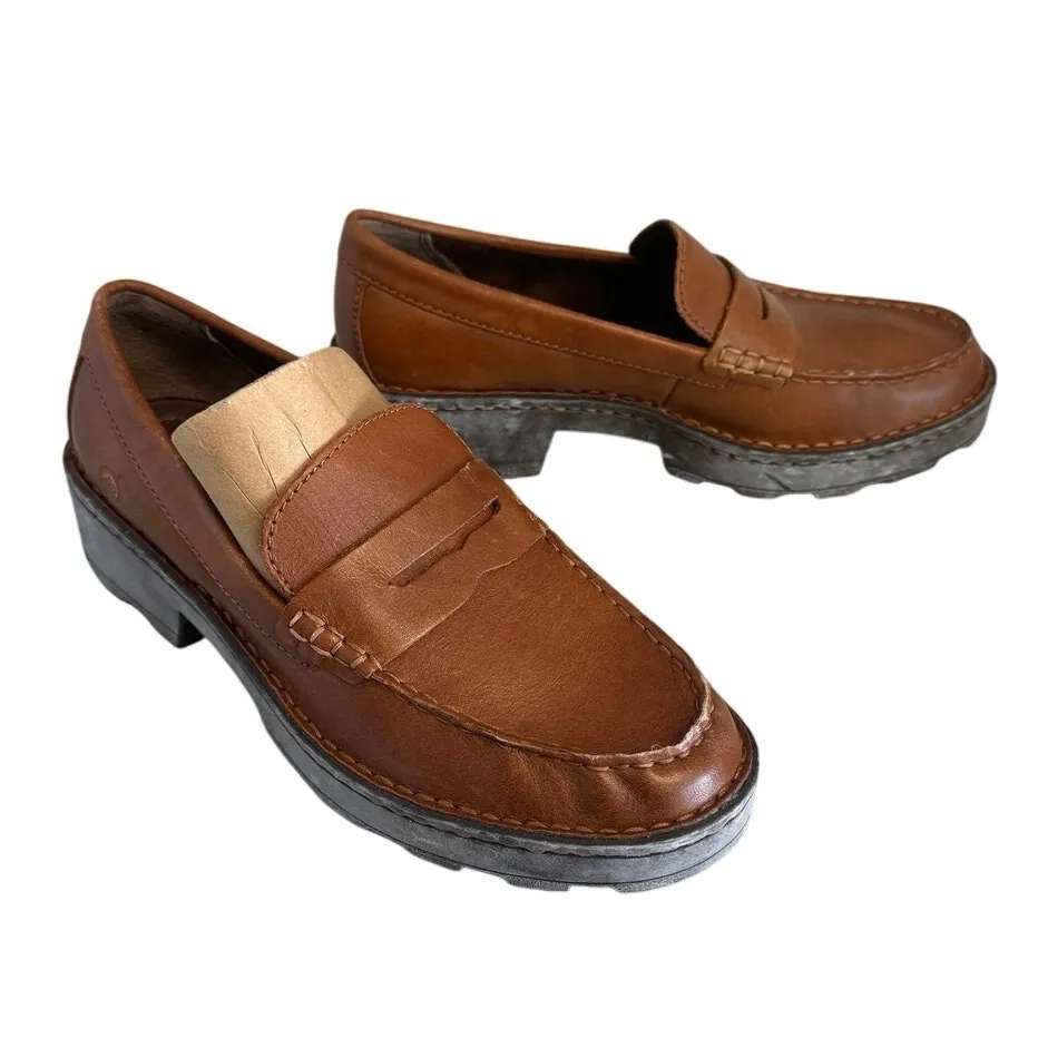 BORN Penny Loafers Size 6.5 New without Box Brown - Image 6