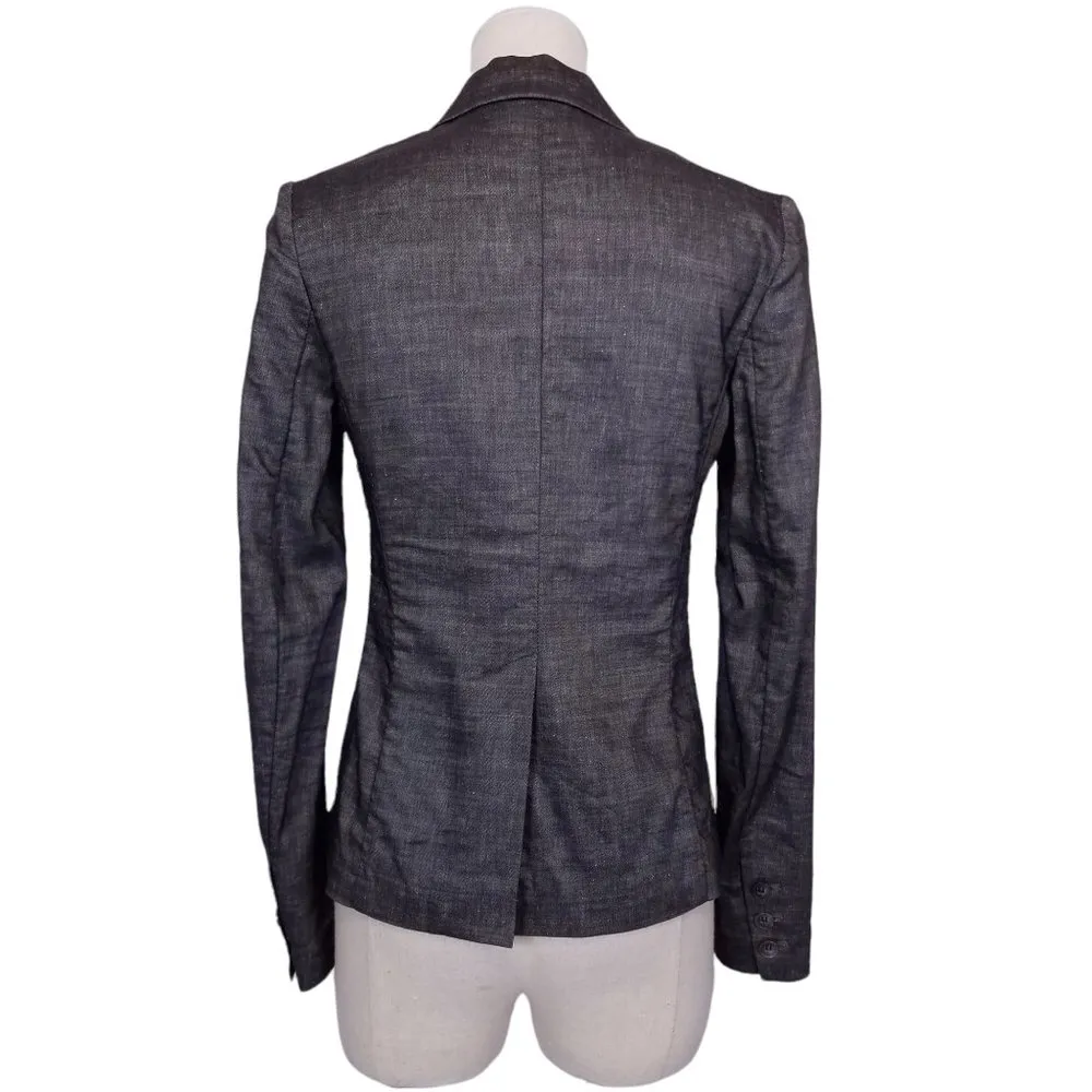 Theory Wool & Linen Blend Blazer Gray Sz 2 - Image 3
