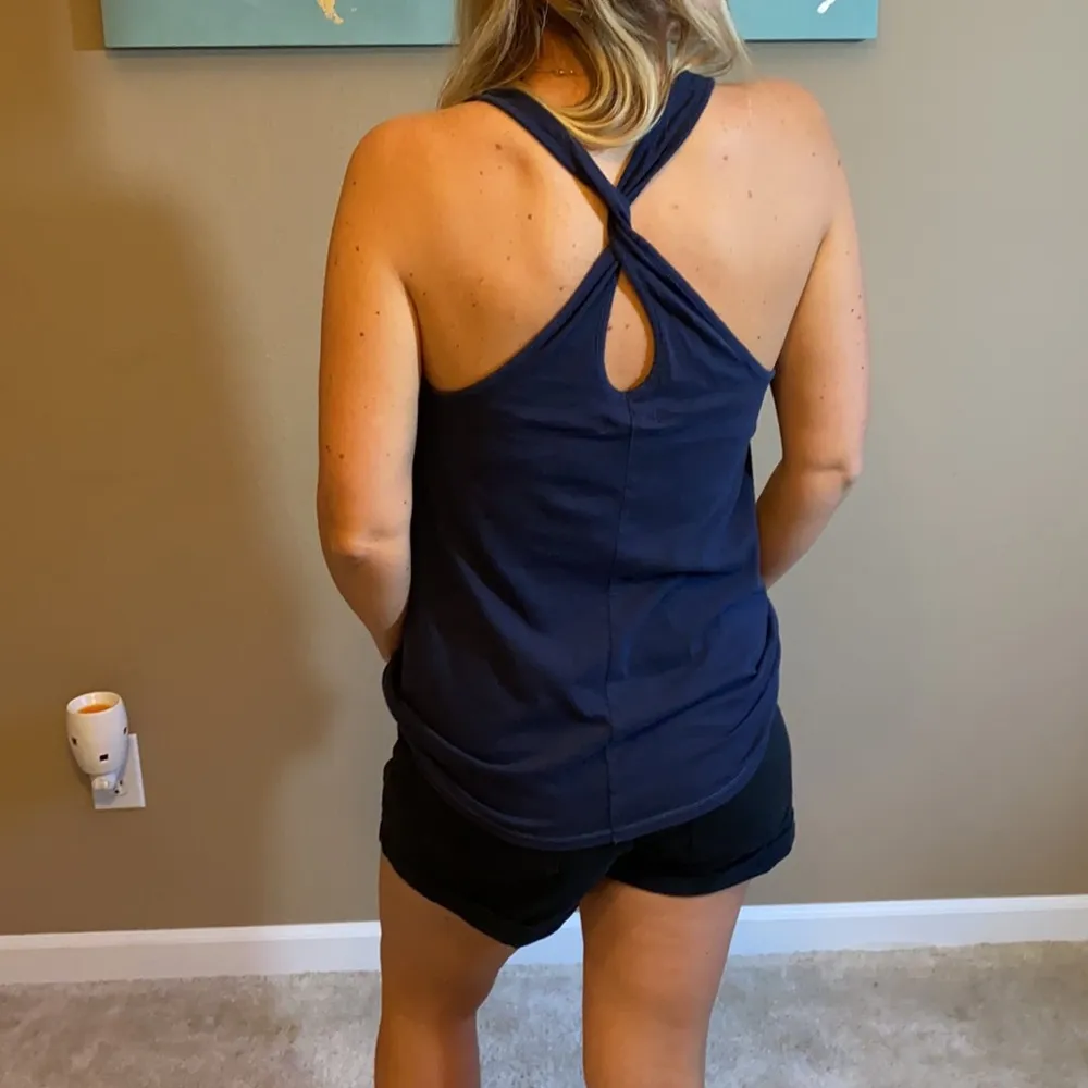 Boho navy twisted racerback tank - Image 2