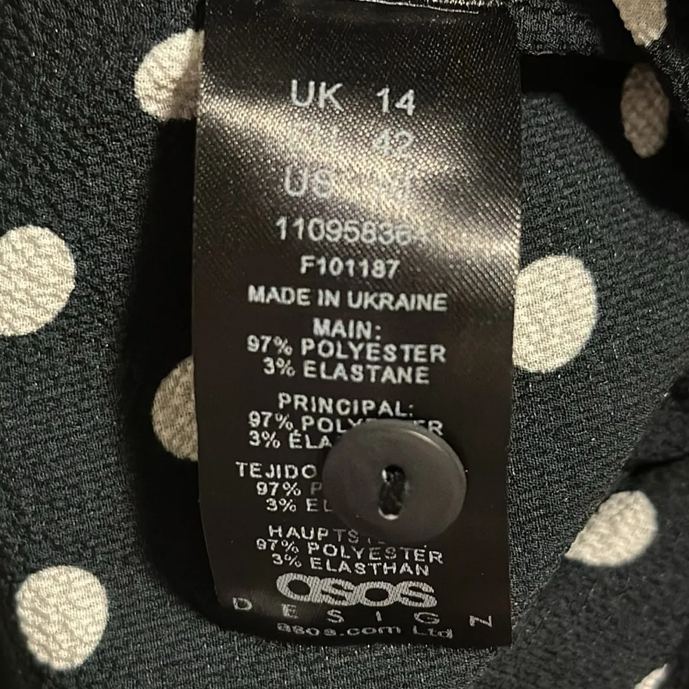 ASOS Black & White Polka Dot Dress MIDI/Maxi length. Button Up. Tie Back - Image 8