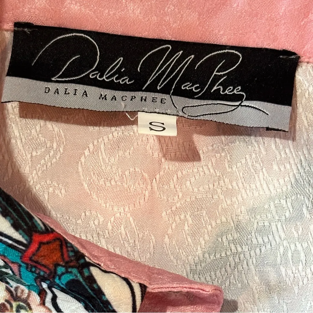 * RARE Dalia MacPhee Floral Baroque Print Shirt Dress Size S Green - Image 13