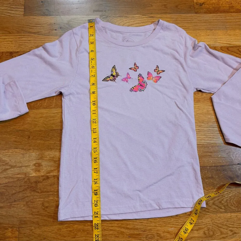 MHi Res Women Small Purple Pastel Lilac Butterfly Long Sleeve T - Image 4