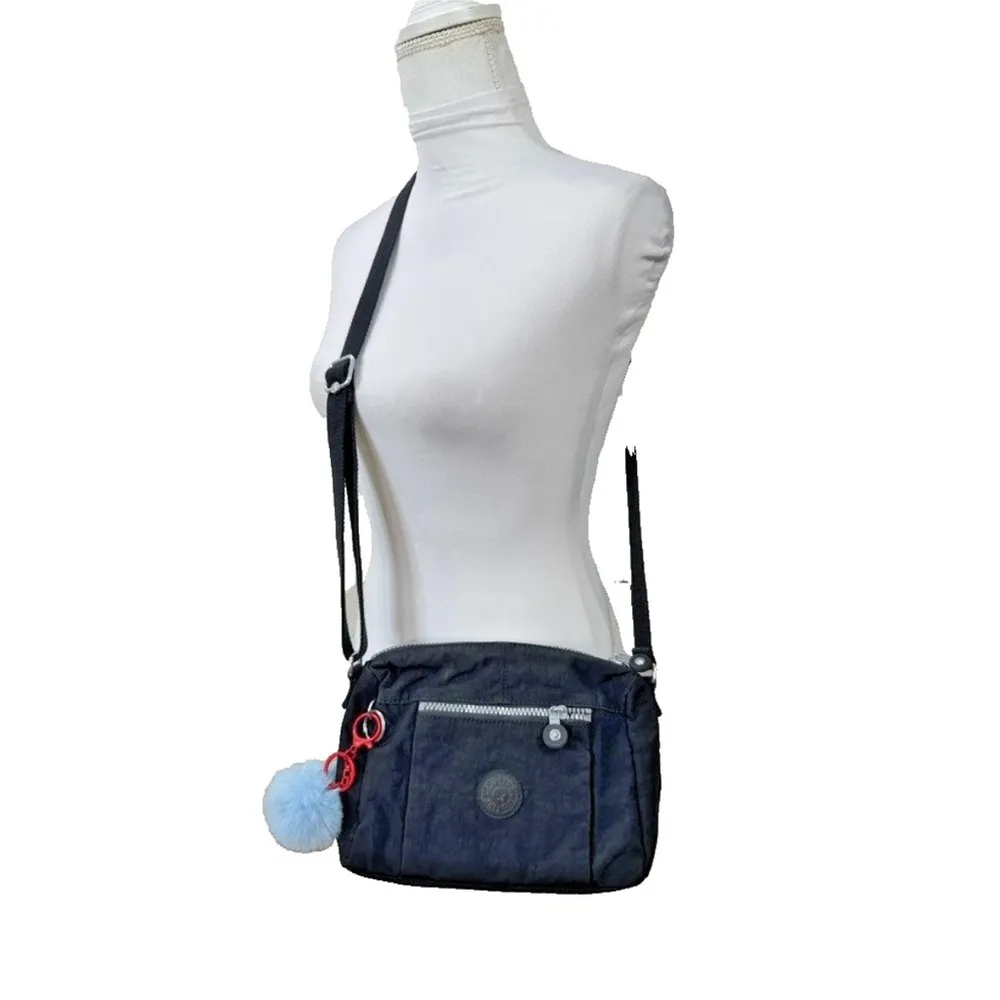 KIPLING Black Crossbody Nylon Purse Bag Tote Travel Medium - Image 2