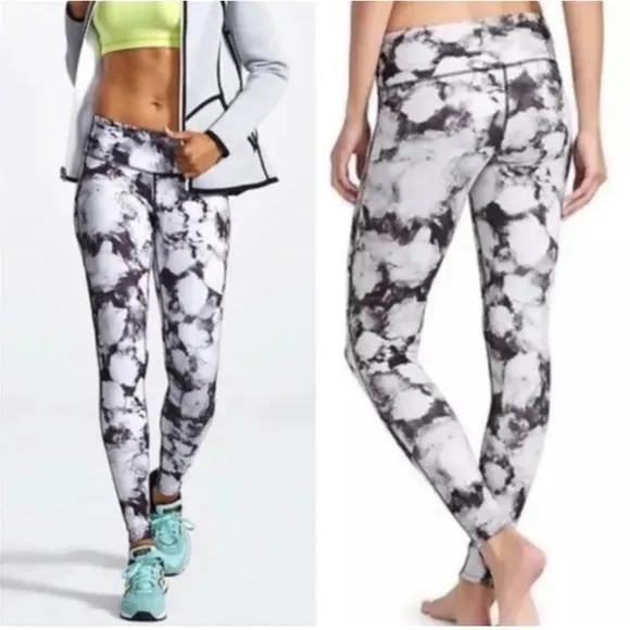 Athleta Chatarunga High Rise Full Length Leggings Floral Crush Tights W-457 Sz M - Image 2