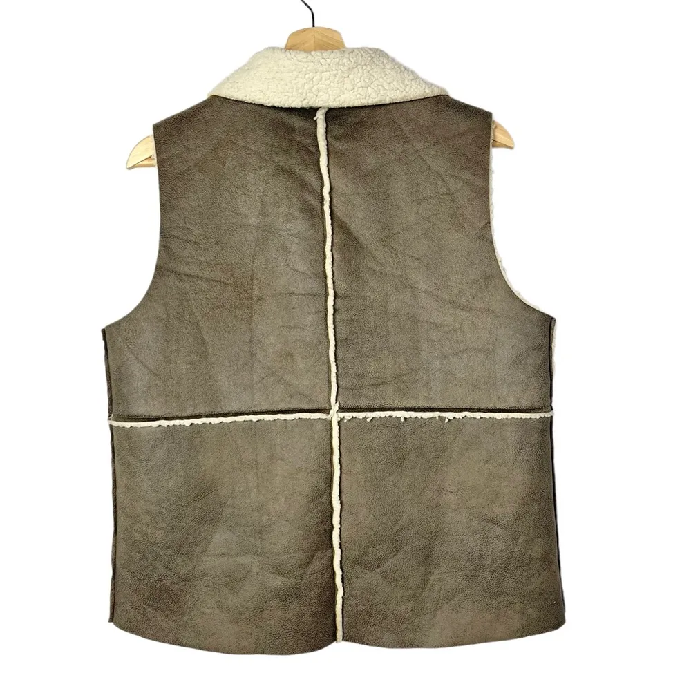 Jack by BB Dakota Brown Faux Shearling Vest S - Image 2