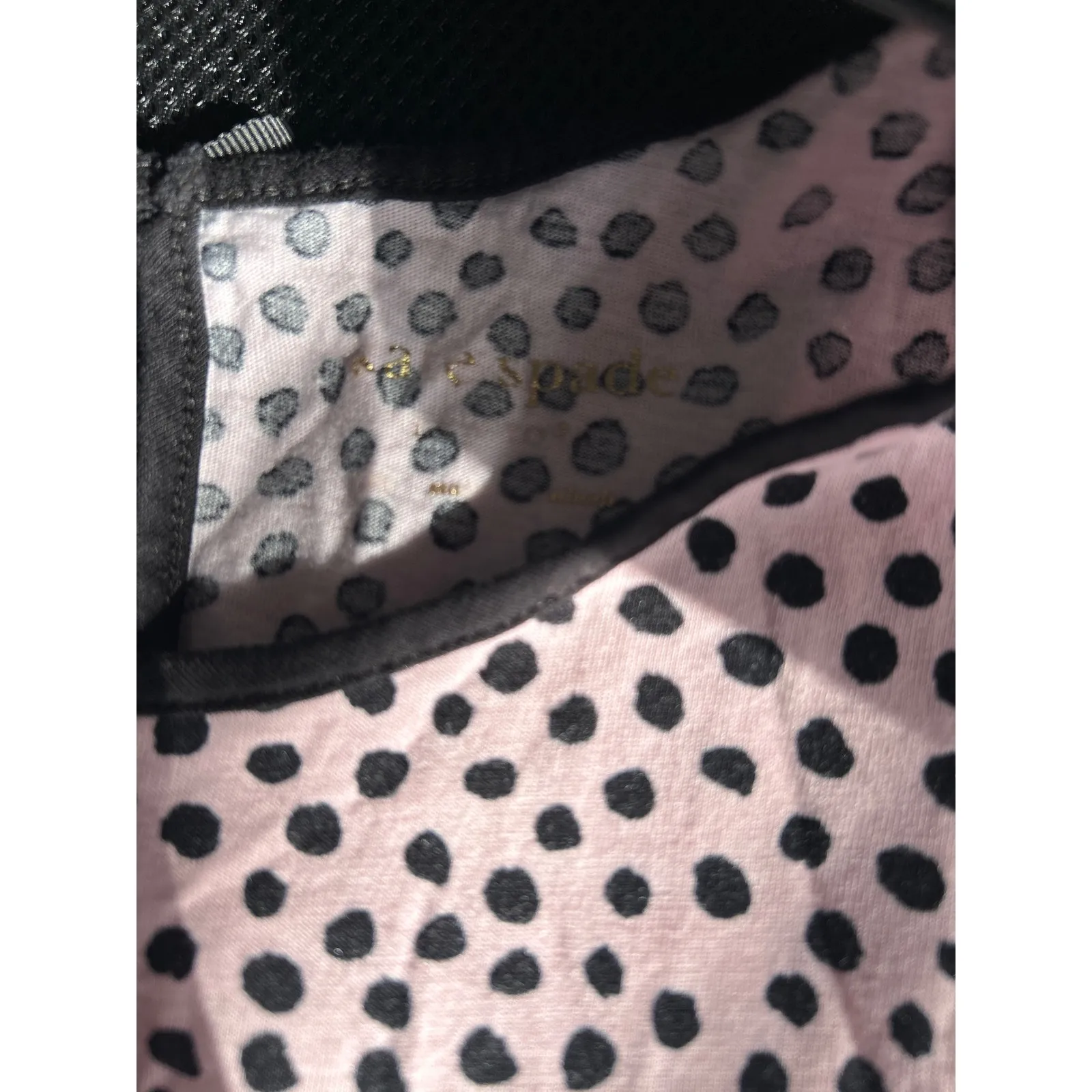 Kate Spade Pink Black Dalmatian Dot Pajama Set Top Pants Sleepwear Loungewear M - Image 6