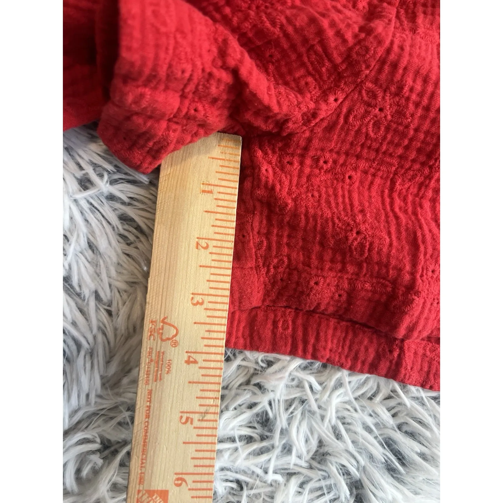 Knox Rose Shorts Red Eyelet Smocked Waist Belted Size‎ XXL  Cotton Beach Event - Image 8